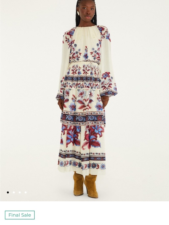 FARM Rio Dresses & Skirts - FARM Rio Ivory Maxi Dress with Blue & Red Floral Print